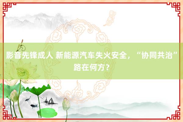 影音先锋成人 新能源汽车失火安全，“协同共治”路在何方？