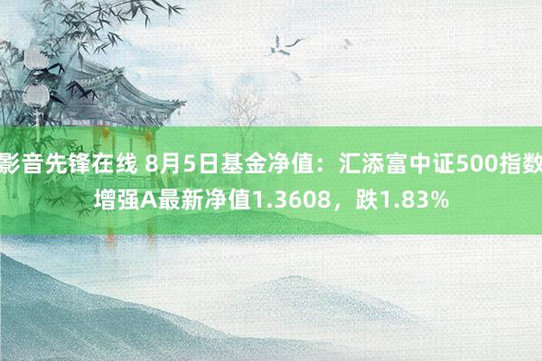 影音先锋在线 8月5日基金净值：汇添富中证500指数增强A最新净值1.3608，跌1.83%