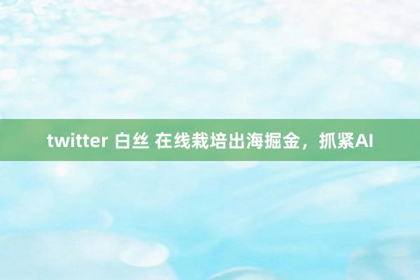 twitter 白丝 在线栽培出海掘金，抓紧AI