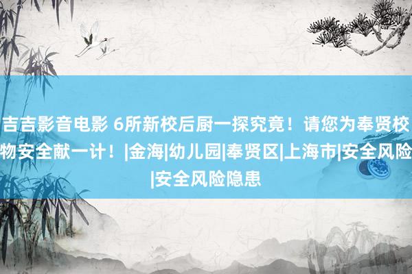 吉吉影音电影 6所新校后厨一探究竟！请您为奉贤校园食物安全献一计！|金海|幼儿园|奉贤区|上海市|安全风险隐患